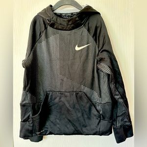 Nike boy’s Dri-Fit hoodie size Medium. Black and gray, youth, kangaroo pocket